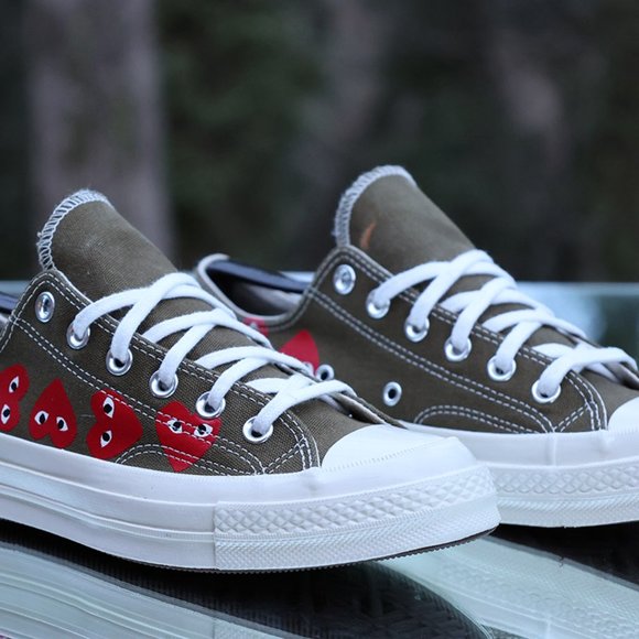 Converse Chuck 70 Low Top x Comme Des Garcons Play Multi Heart Size 7 - Picture 11 of 13